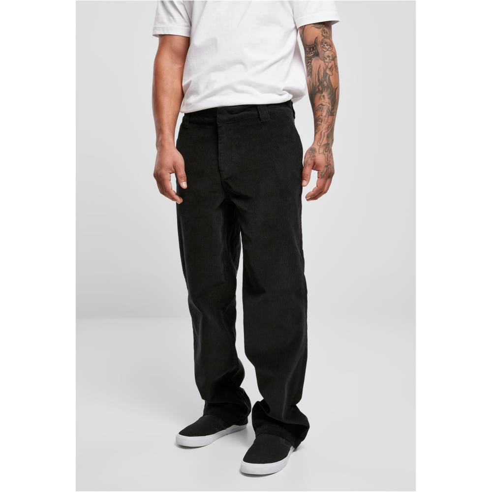 Urban Classics - Corduroy Workwear Broek rechte pijpen - Zwart